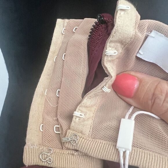 Revolve Likely Tearose Strapless Bandeau Top Burgundy - Picture 5 of 9